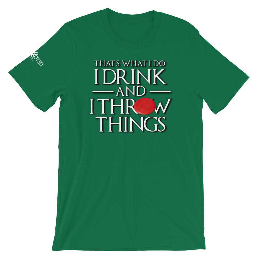 Ultimate Frisbee Drink and Throw Things Short-Sleeve Unisex T-Shirt