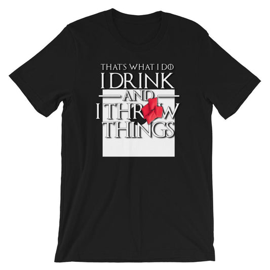 Cornhole I Drink and Throw Things Short-Sleeve Unisex T-Shirt