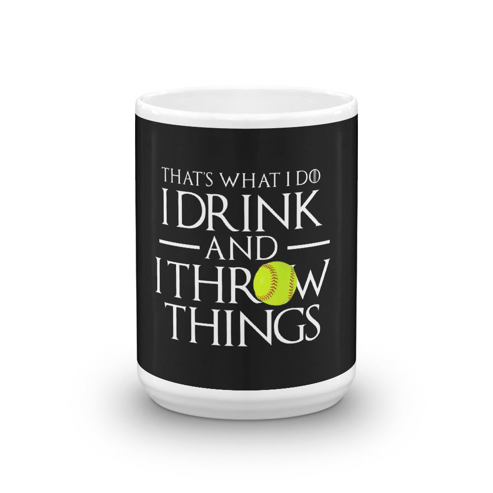 Softball Drink and Throw Things Mug