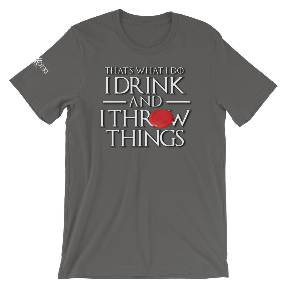 Ultimate Frisbee Drink and Throw Things Short-Sleeve Unisex T-Shirt