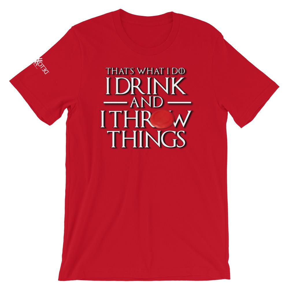 Ultimate Frisbee Drink and Throw Things Short-Sleeve Unisex T-Shirt