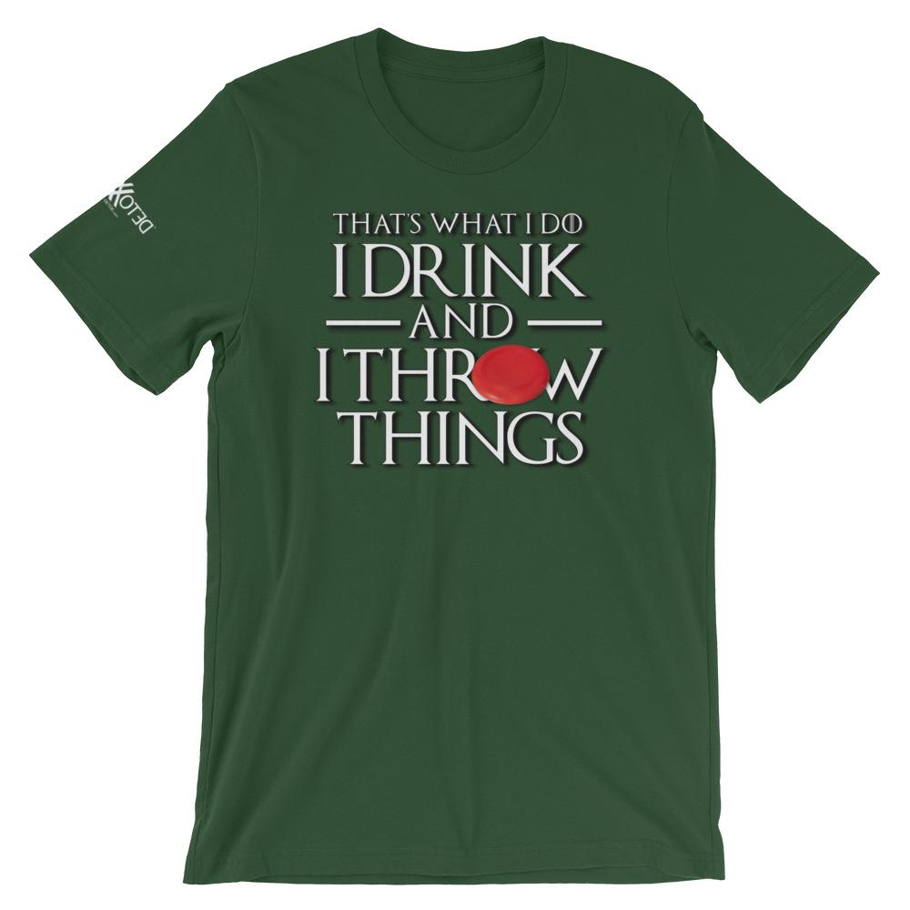 Ultimate Frisbee Drink and Throw Things Short-Sleeve Unisex T-Shirt