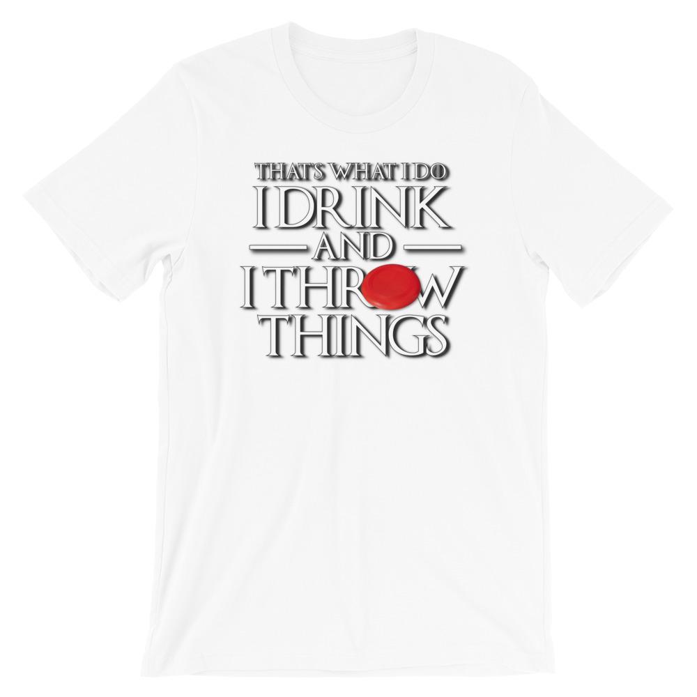 Ultimate Frisbee Drink and Throw Things Short-Sleeve Unisex T-Shirt