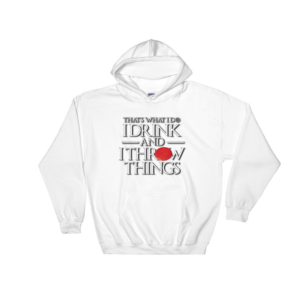 Ultimate Frisbee Drink and Throw Things Hooded Sweatshirt