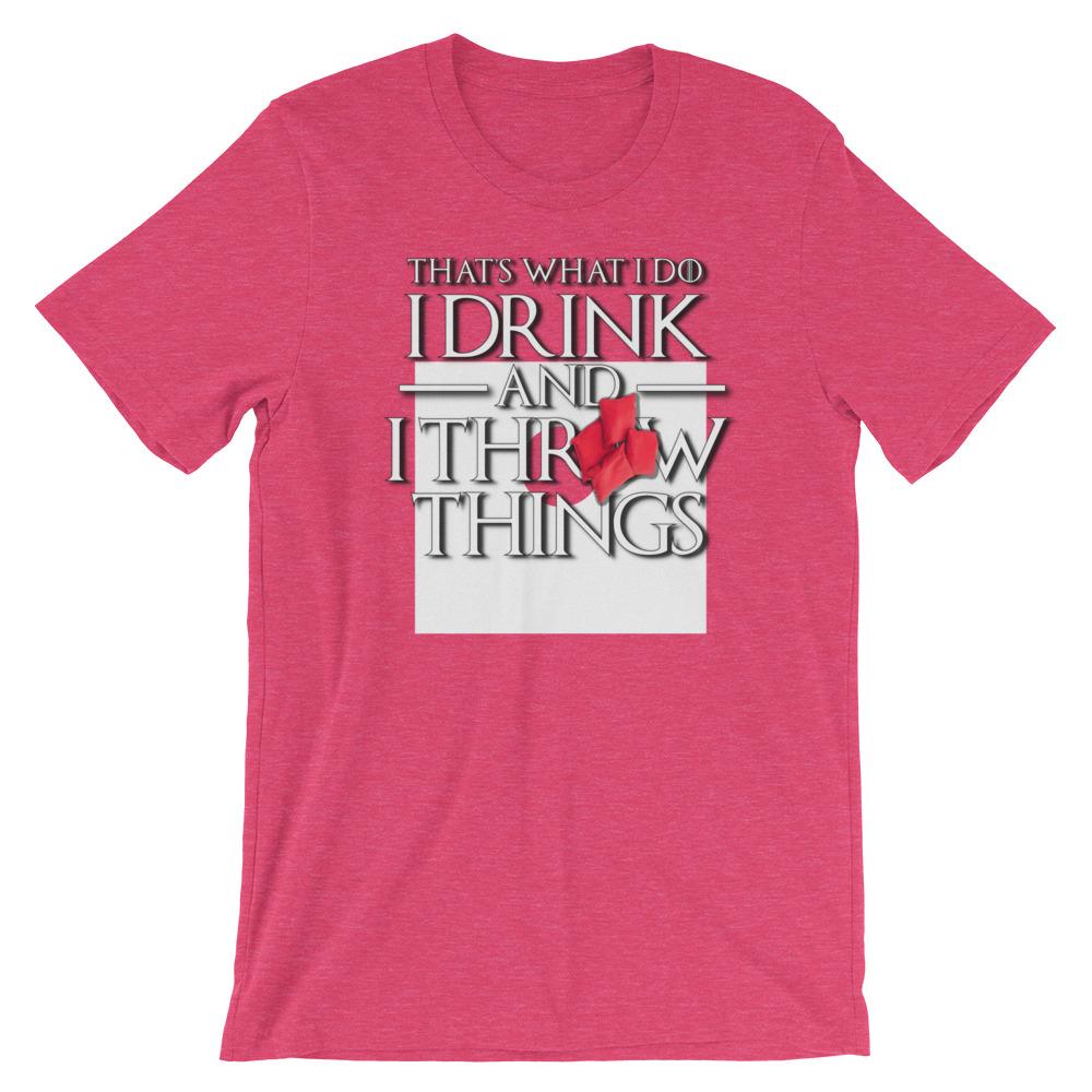 Cornhole I Drink and Throw Things Short-Sleeve Unisex T-Shirt