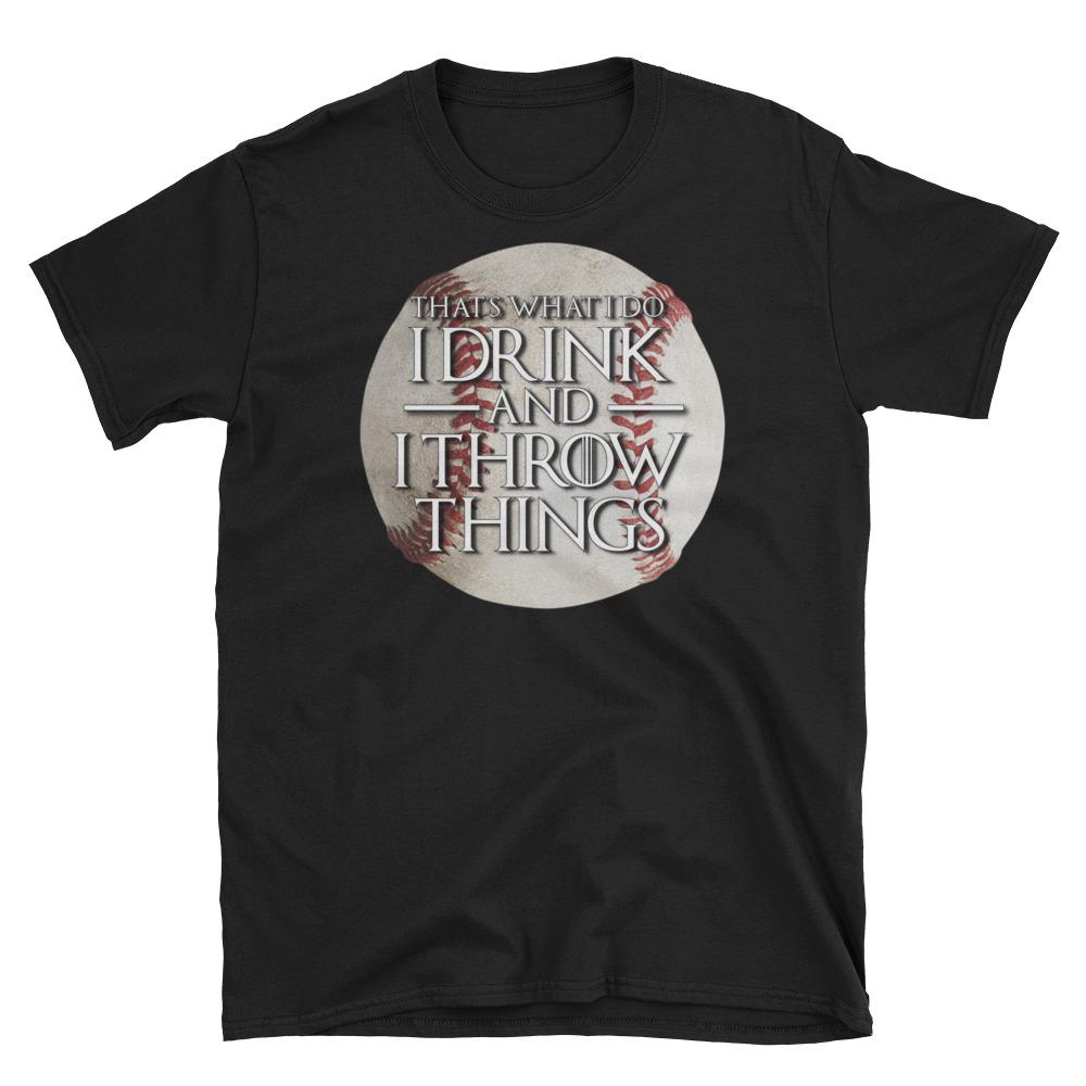 Baseball Drink and Throw Things Short-Sleeve Unisex T-Shirt