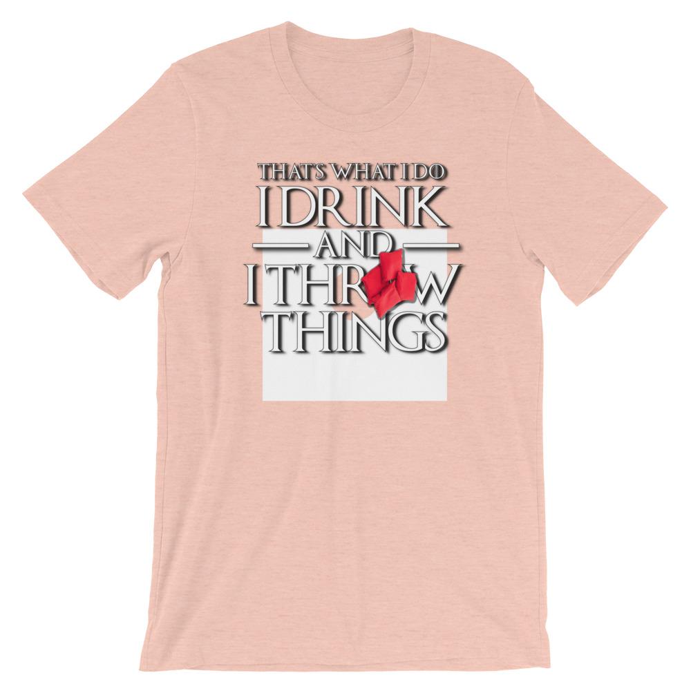 Cornhole I Drink and Throw Things Short-Sleeve Unisex T-Shirt