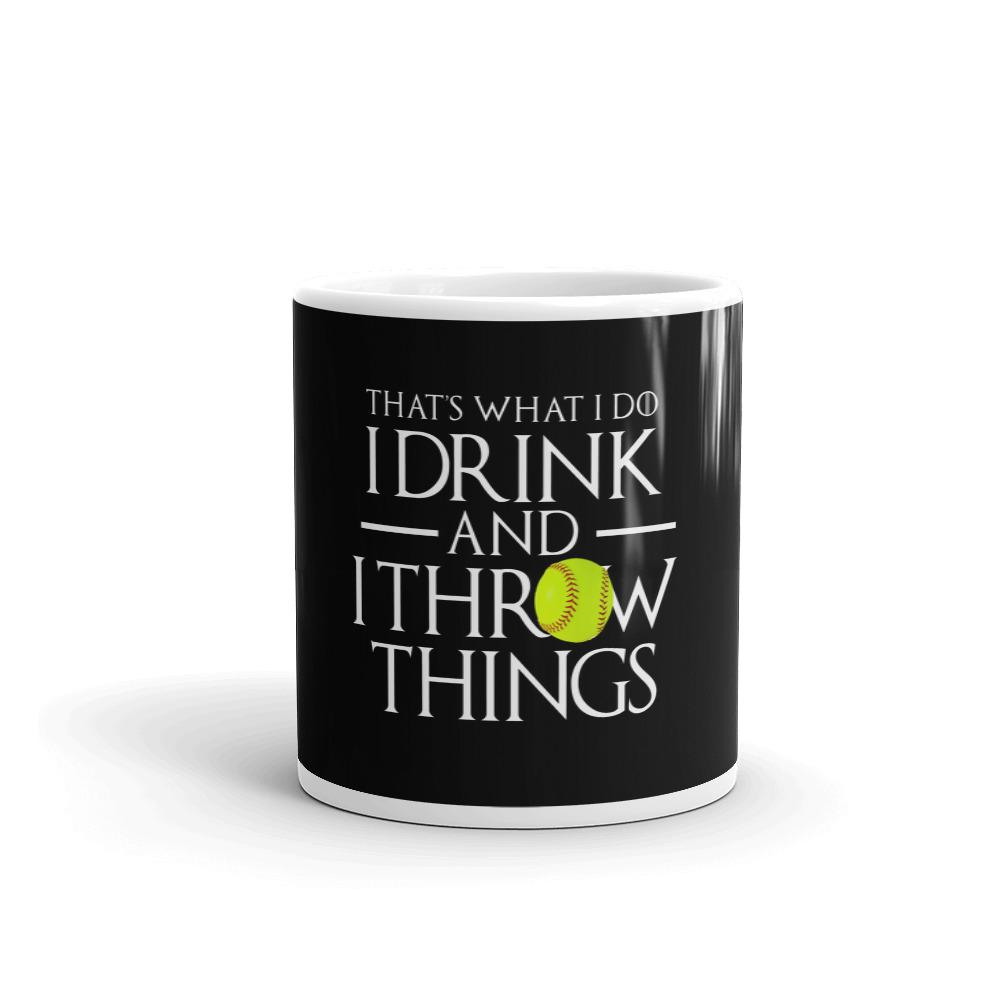 Softball Drink and Throw Things Mug