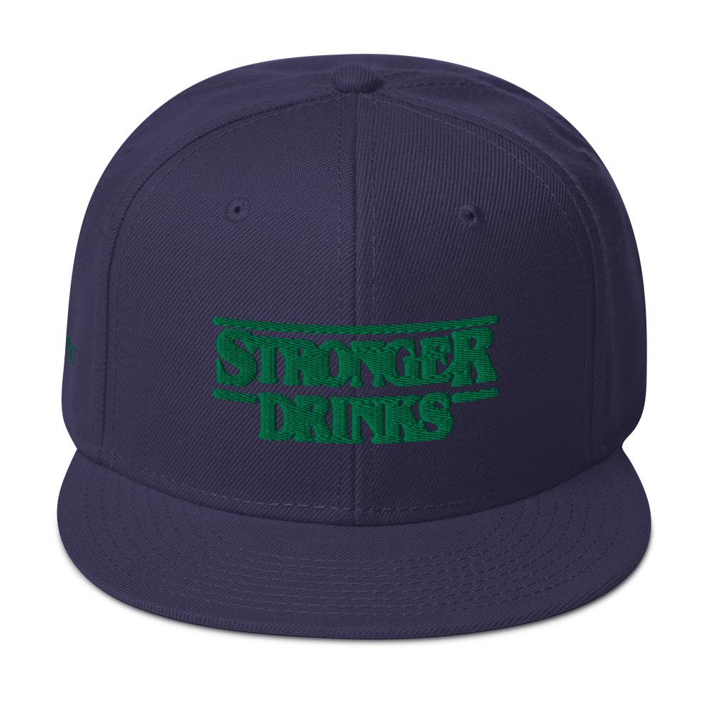 Stronger Drinks Green Snapback Hat