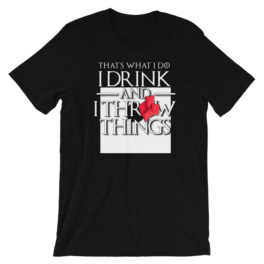 Cornhole I Drink and Throw Things Short-Sleeve Unisex T-Shirt
