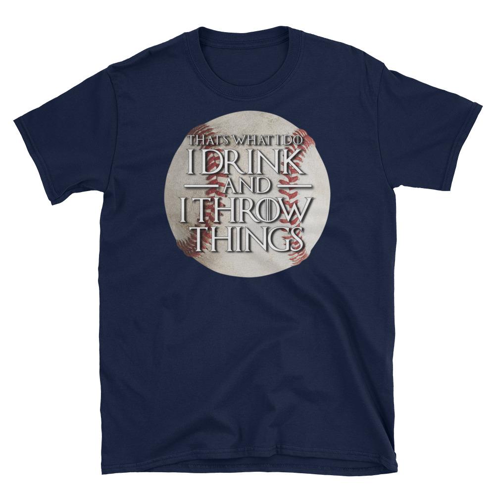 Baseball Drink and Throw Things Short-Sleeve Unisex T-Shirt