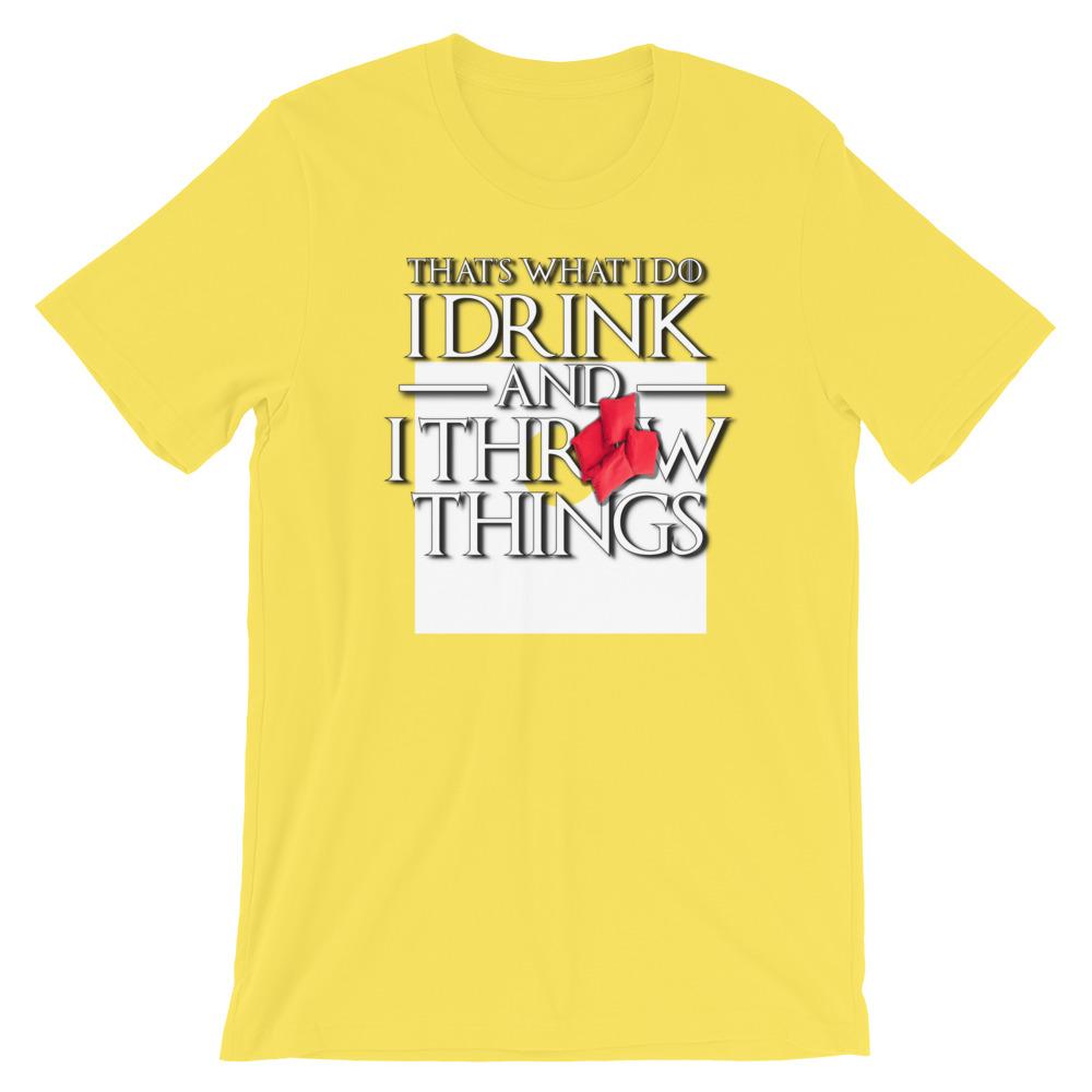 Cornhole I Drink and Throw Things Short-Sleeve Unisex T-Shirt