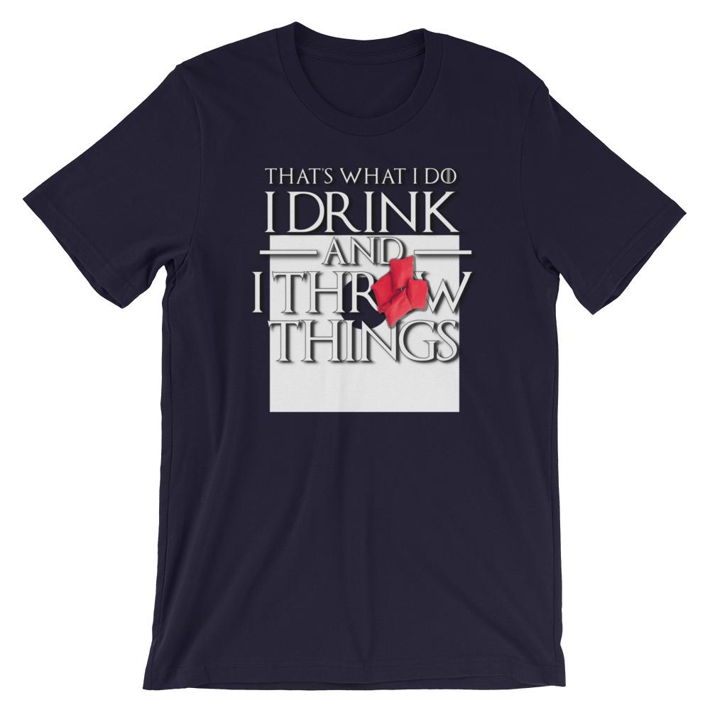 Cornhole I Drink and Throw Things Short-Sleeve Unisex T-Shirt