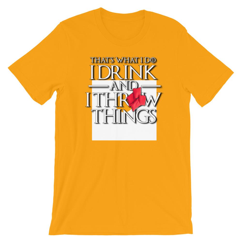Cornhole I Drink and Throw Things Short-Sleeve Unisex T-Shirt