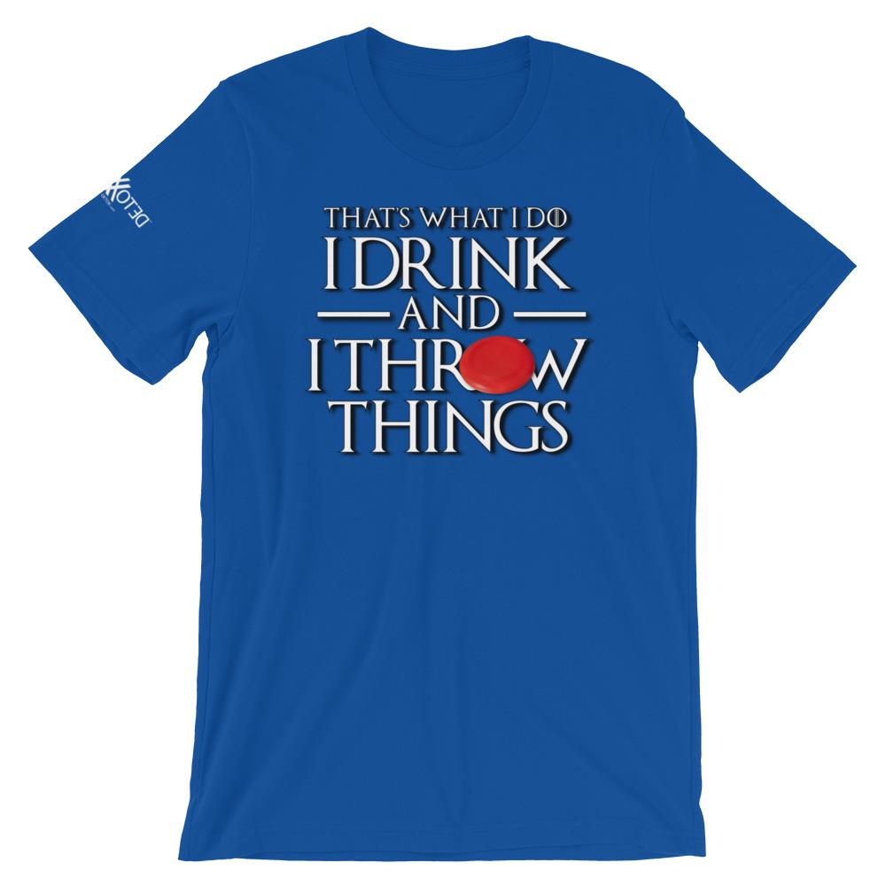 Ultimate Frisbee Drink and Throw Things Short-Sleeve Unisex T-Shirt