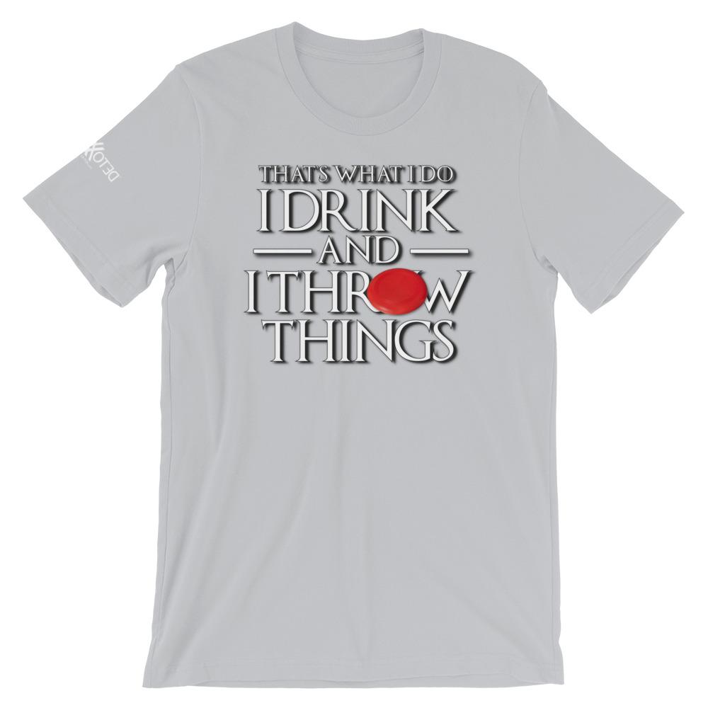 Ultimate Frisbee Drink and Throw Things Short-Sleeve Unisex T-Shirt