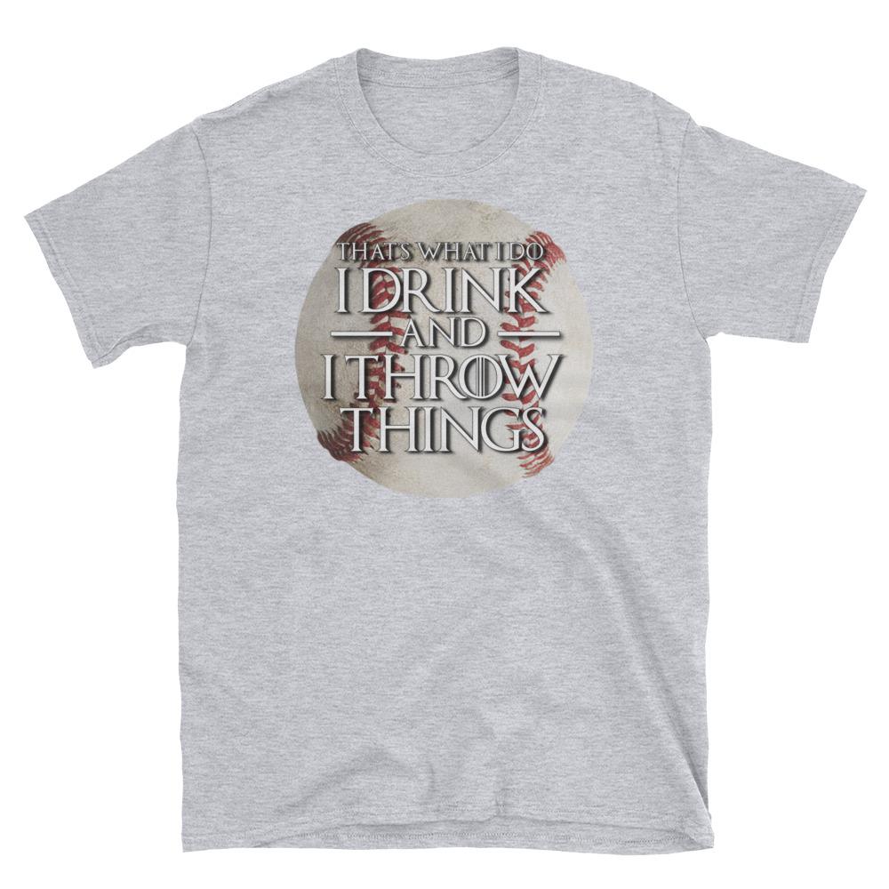 Baseball Drink and Throw Things Short-Sleeve Unisex T-Shirt