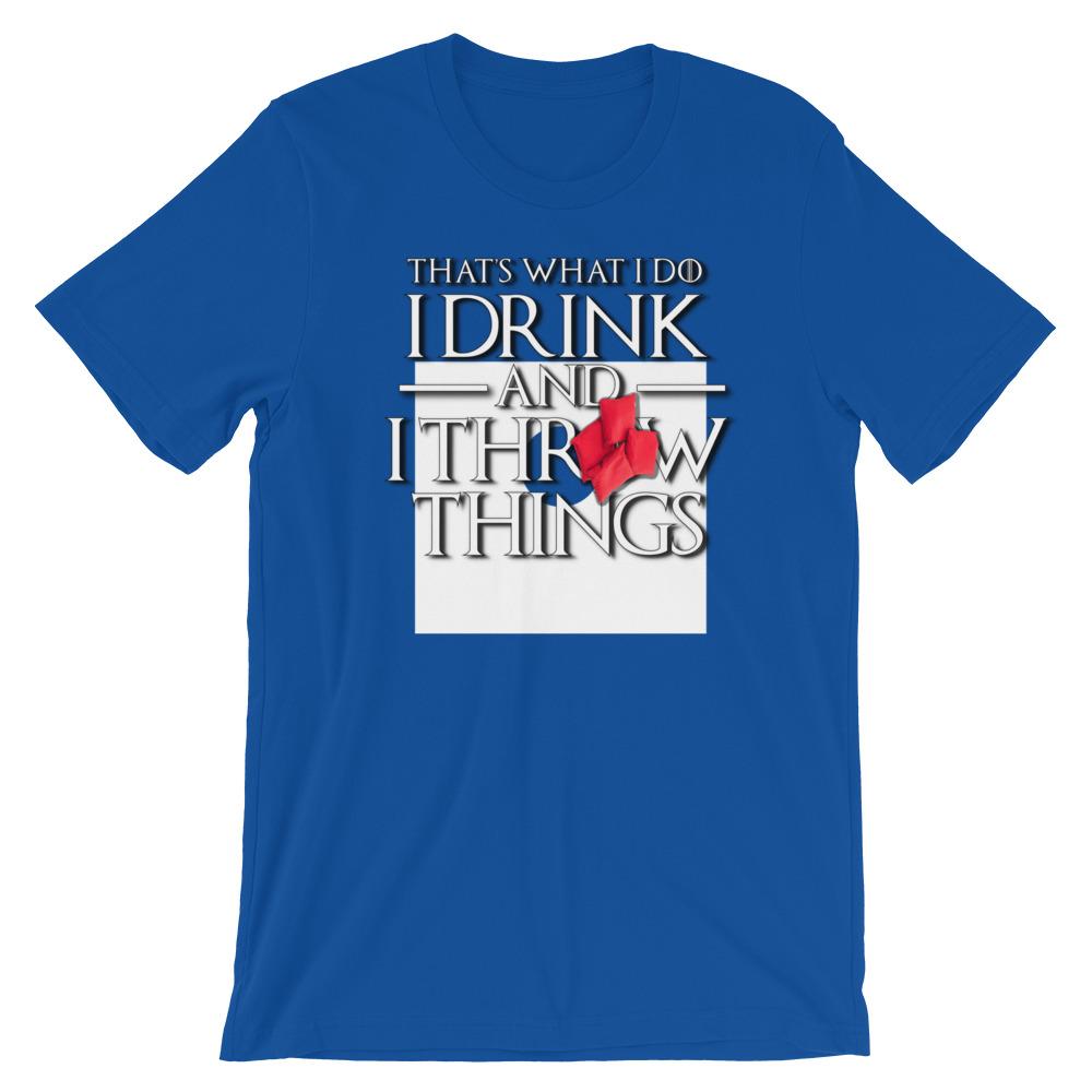 Cornhole I Drink and Throw Things Short-Sleeve Unisex T-Shirt