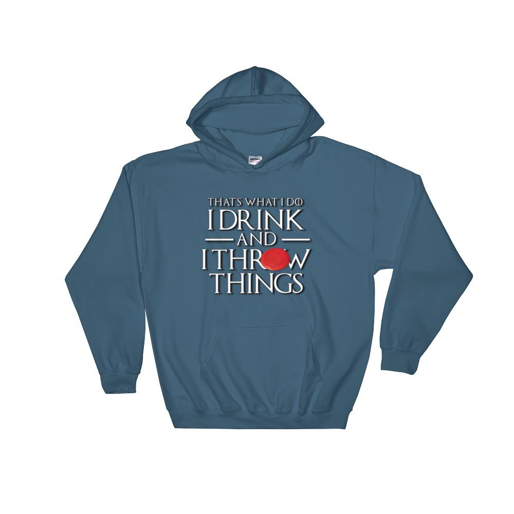 Ultimate Frisbee Drink and Throw Things Hooded Sweatshirt
