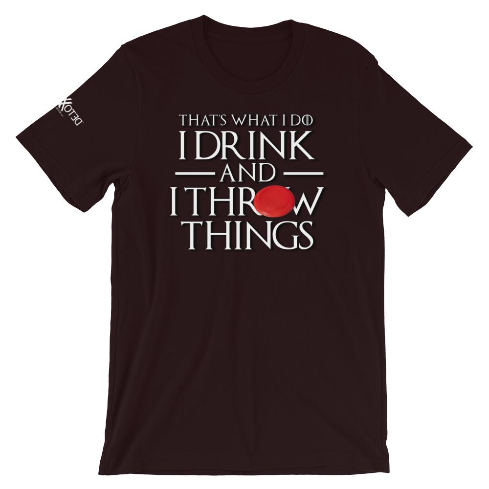 Ultimate Frisbee Drink and Throw Things Short-Sleeve Unisex T-Shirt