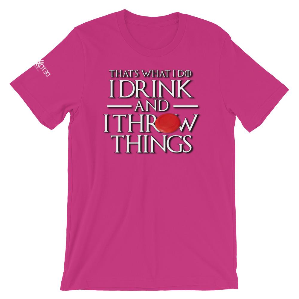 Ultimate Frisbee Drink and Throw Things Short-Sleeve Unisex T-Shirt