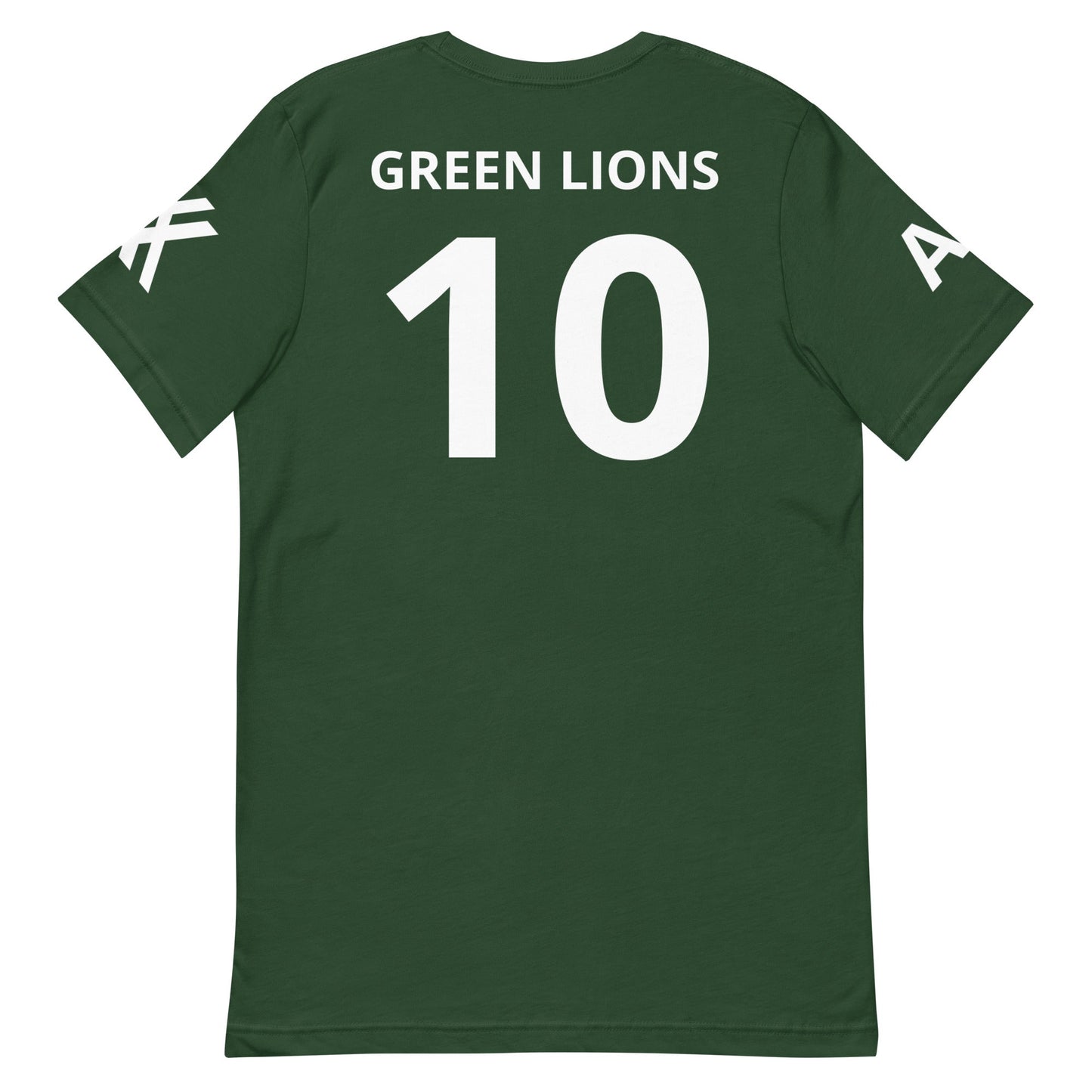 Green Lions Short-Sleeve Unisex T-Shirt with Customized # on Back
